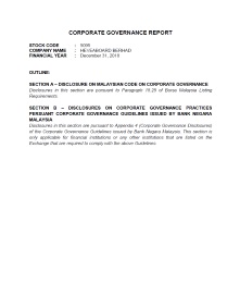 Corporate Governance Report 2018